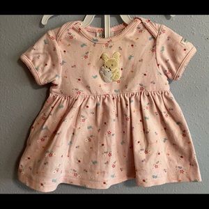 Carter's 2-Pack Easter Bunnies Baby Girl Dress with Romper Bottoms. Size 0-3 mon